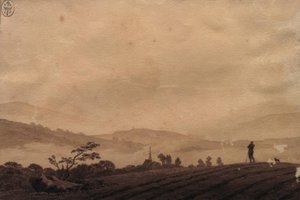 Mistige ochtend door Caspar David Friedrich