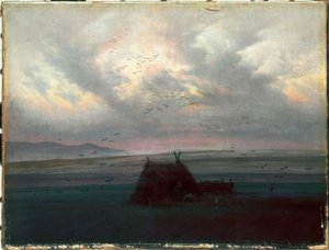 Mistflarden door Caspar David Friedrich