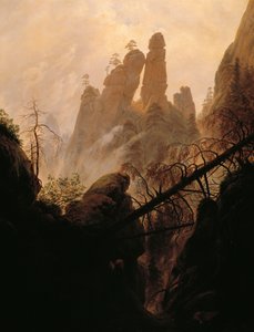 Rotsachtige kloof, door Caspar David Friedrich (1774-1840)