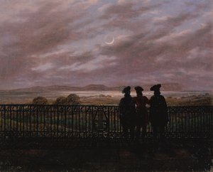 De dichters Vasily Andreyevich Zhukovsky, Sergeyevich Ivan Turgenev en Aleksandr Ivanovich Turgenev (late jaren 1820)