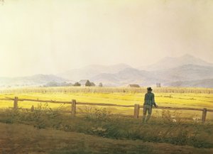 Uitzicht op Schmiedebergerkamm door Caspar David Friedrich