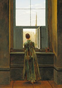Vrouw bij een raam, 1822 door Caspar David Friedrich
