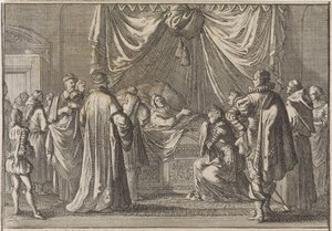 Sterfbed van Maria de Medici, 1642 door Caspar Luyken (attributed to)