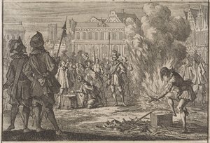 Militaire rechtbank op het marktplein van Praag, 1642 door Caspar Luyken