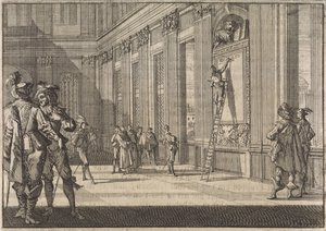 Restauratie van de inscriptie voor de Venetianen in het Vaticaans paleis te Rome, 1643