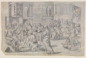 De voetwassing van de apostel Petrus door Caspar Menneler