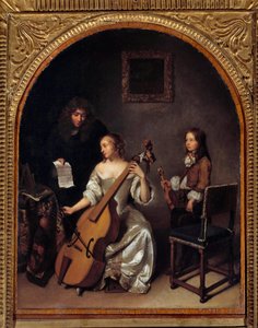 De les in de viola da gamba door Caspar Netscher