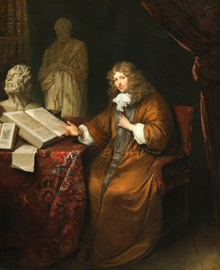 Portret van de verzamelaar Abraham van Lennep door Caspar Netscher