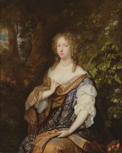 Portret van Sara Nuyts, vrouw van Lambert Witsen door Caspar Netscher