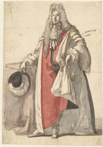 Portret van Willem III, in staatsiekleed door Caspar Netscher