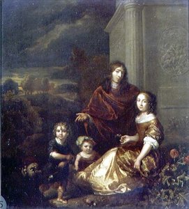 De Familie van de Kunstenaar door Caspar Netscher