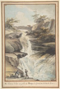 Een Brug op de Aar, aan de Voet van de Grimsel, in het Kanton Bern door Caspar Wolf