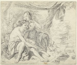 Herderin kroont een herder met een lauwerkrans door Casper Casteleyn (attributed to)