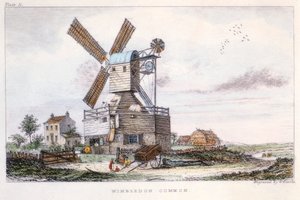 Paalmolen, Wimbledon Common, nabij Londen, ca. 1840 door Castle