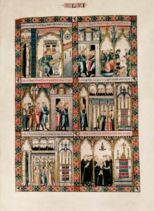 Miniaturen gewijd aan de Heilige Maria en haar wonderen, uit Las Cantigas de Santa María (Liederen van de Heilige Maria), Fol. 156