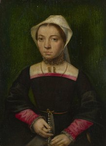 Een dame met een rozenkrans door Catharina van Hemessen