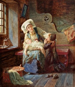 Avond in een Noors huis, 1882 door Catharine Adelaide Sparkes