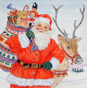 Kerstman en zijn rendieren