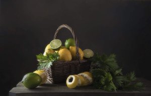 Rustiek stilleven met citrusvruchten door Catherine Wang