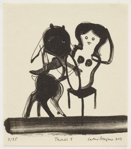 Denkt 5, 2013 (litho met handinkleuring)