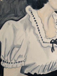 Broderie, 2018 (olieverf op papier) door Cathy Lomax