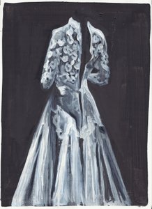 Lorelei, 2012 (olieverf  acryl op papier) door Cathy Lomax