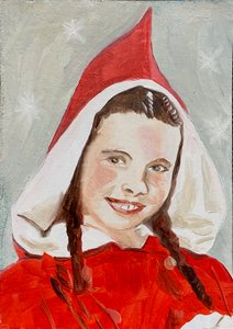 Margaretha, 2023 (olieverf op papier) door Cathy Lomax