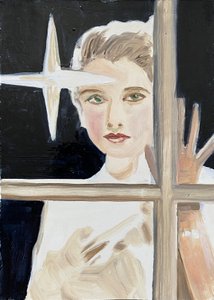 Norma, 2023 (olieverf op papier) door Cathy Lomax