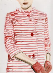 Sterren in strepen (MF), 2015 (olieverf op papier) door Cathy Lomax
