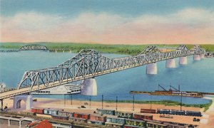 Gemeentelijke Brug die Louisville, Ky, en Jeffersonville, Ind. verbindt, 1942