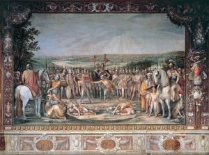 Gevecht van de Horatii en de Curiatii door Cavalier dArpino