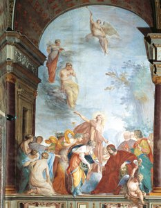 Fresco van Faam en St. Anna - De daden van Lorenzo de Medici, bekend als Magnifico door Cecco  Bravo