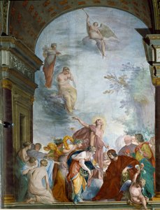 La Renommee viert de heldendaden van Lorenzo de Medici il Magnifico (Laurent de Medici le Magnifico) (1449-1492) door Cecco  Bravo