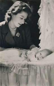Prinses Elizabeth met haar zoon Prins Charles