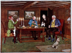 Kenners genieten van een glas port door Cecil Charles Windsor Aldin