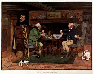 Kenners Twee Engelsen bereiden punch. Aquarel door Cecil Aldin door Cecil Charles Windsor Aldin