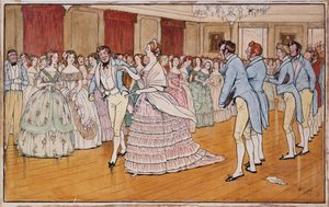 Mrs Barrington leidt zeer tevreden met Stephen Dumpling", illustratie bij "Handley Cross" door Robert Smith Surtees door Cecil Charles Windsor Aldin