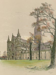 Kathedraal van Salisbury door Cecil Charles Windsor Aldin