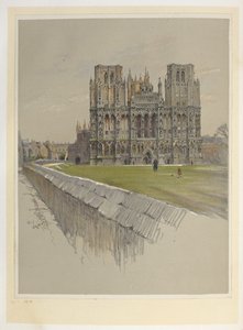Wells Cathedral. Kathedralen (en abdijkerken) van Engeland. Geïllustreerd door C. Aldin. Cecil Aldin door Cecil Charles Windsor Aldin