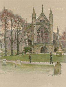 Winchester Kathedraal door Cecil Charles Windsor Aldin