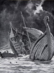 Het verlies van het Witte Schip in 1120, illustratie uit 