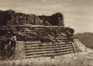 Mexico: Tepoztlan, Ruïne van de tempel El Tepoztecatl