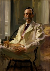 Man met de kat Henry Sturgis Drinker, 1898 door Cecilia Beaux