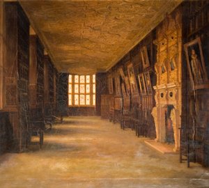 Uitzicht op de Lange Galerij in Aston Hall, 1870-1880 door Cecilia C Foster