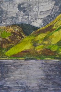 Meer van Talyllyn, Wales, 2010 (Olieverf op paneel) door Celia Montague