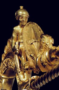 Zeer belangrijke La Tene krijgerfibula (detail)