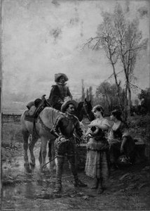 Bij de fontein door Cesare Agostino Detti