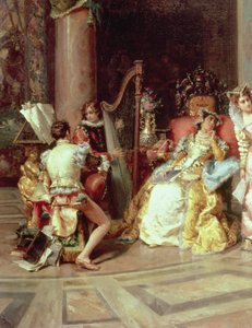 Galileo aan het hof van Isabella, detail, 1878 door Cesare Auguste Detti