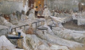 Ziekenhuiszaal, schilderij door Cesare Ciani, Italië door Cesare Ciani