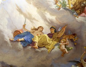 Detail van het plafond (detail) door Cesare Mariani